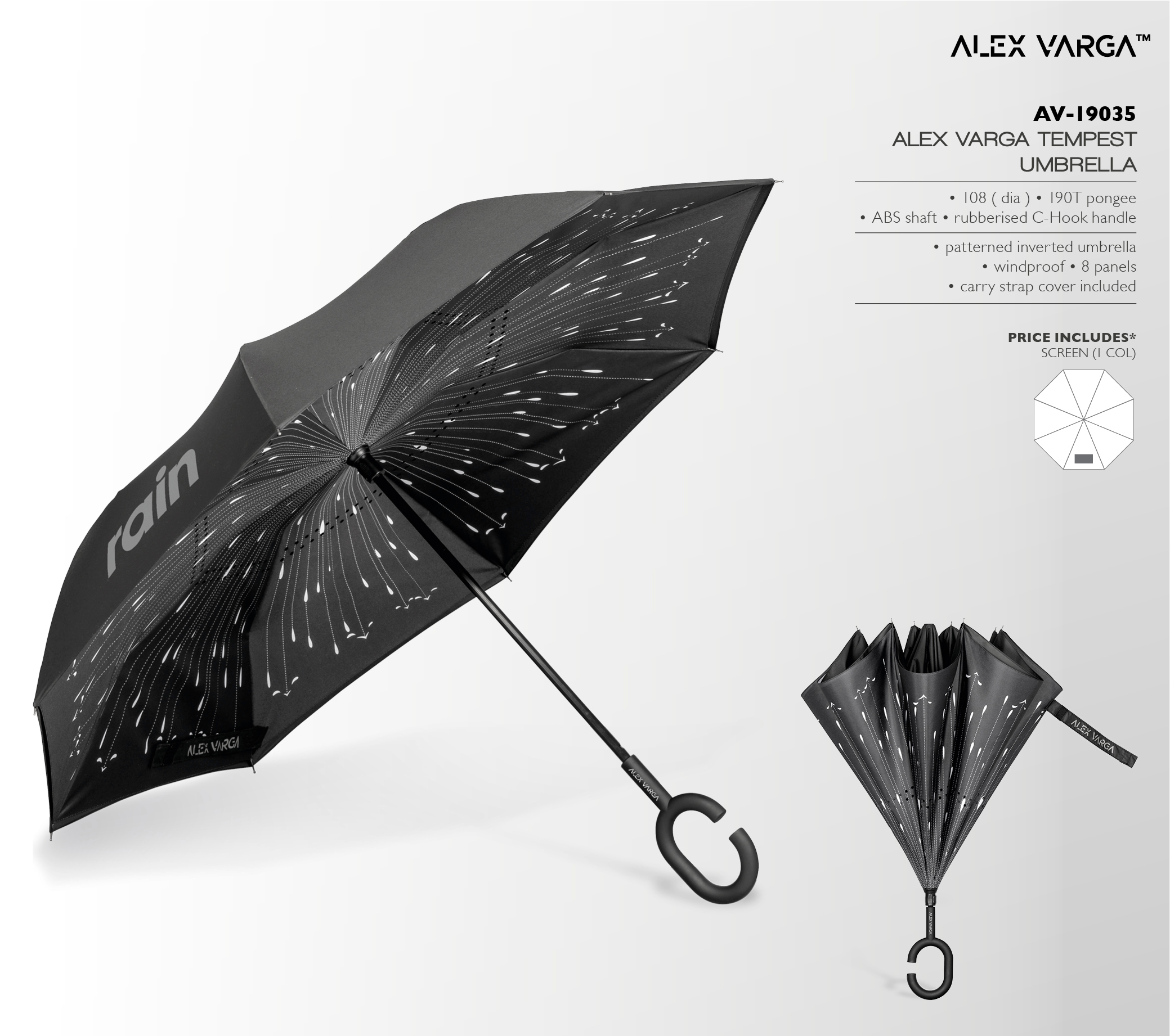 AV-19035 - Alex Varga Tempest Umbrella - Catalogue Image